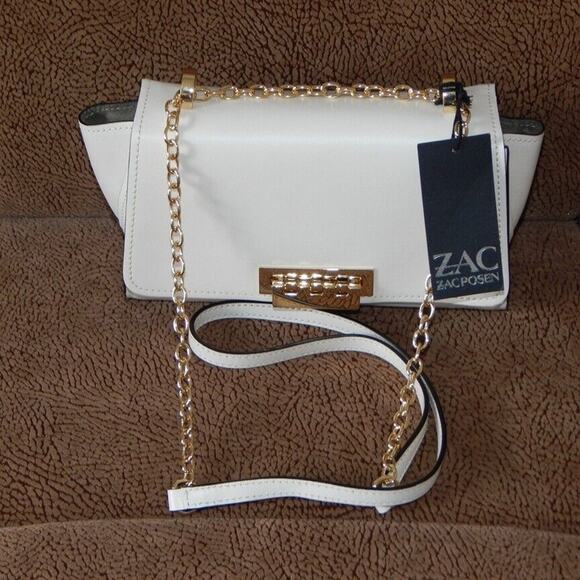 ZAC ZAC POSEN EARTHA Mini Chain Crossbody Ivory NS Handbag Authentic NWT $325 - Picture 12 of 14